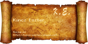 Kuncz Eszter névjegykártya